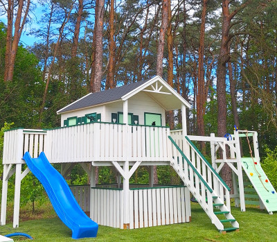 Zestaw Miętowy z tarasem w kształcie L